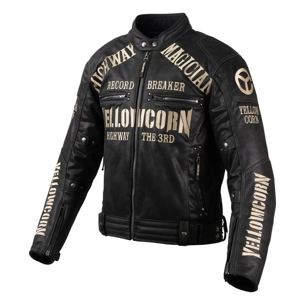 バイク用 秋冬 YB4305 ウインタージャケット ブラック/アイボリー/LLサイズ