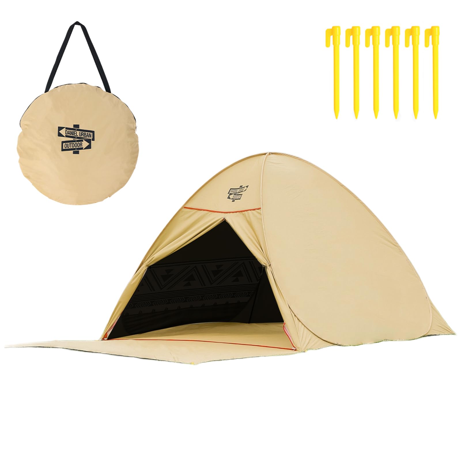 DANIEL (ダニエル) ワンタッチテント ポップアップテント 2025年 モデル 簡易 アウトドア サンシェード 1人 2人 3人 家庭用 設営簡単 簡易設営 uvカット加工 紫外線対策 日よけ