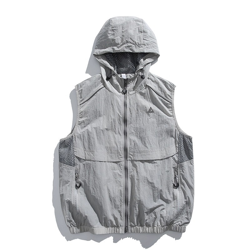 ジャケット パーカー ベスト ブルゾン アウター 上着 フード付きベスト 袖なし ノースリーブ フード ファスナー ポケット アメカジ シンプル カジュアル おしゃれ こなれ感 ラフ メンズライク