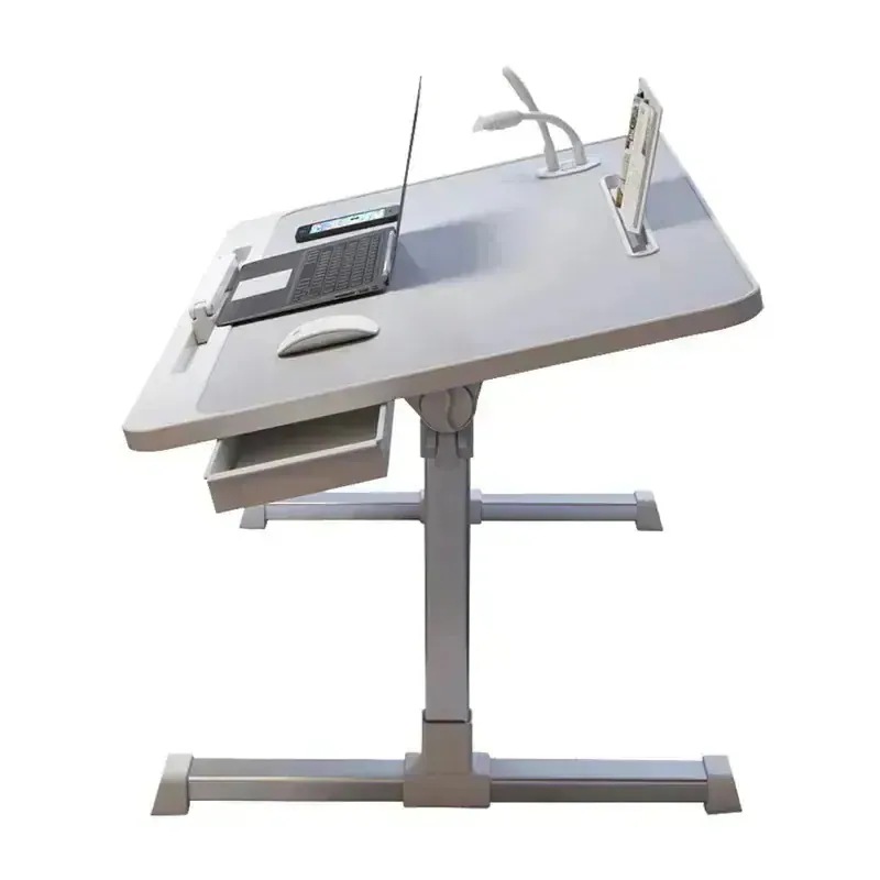 【キャンペーン特典】高さ角度調節可能なパソコンテーブル 折り畳み式 ベッドテーブル 引き出し付き USB 軽量 勉強