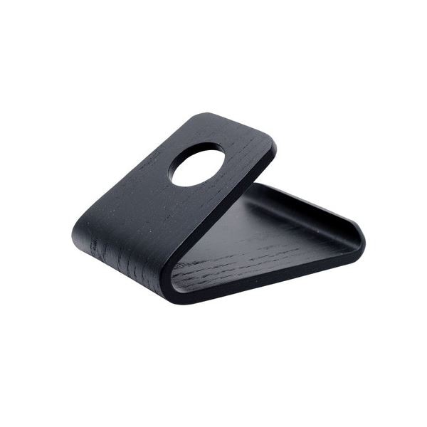 （まとめ）天然木スマホスタンド ブラック WSLS-BK [x2セット]