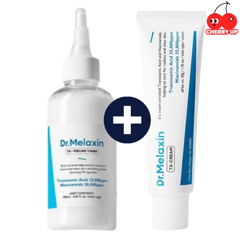 [トナー+クリームセット構成] TX クリーム 50ml + TX ピーリングトナー 150ml ナノトラネキサム酸配合 しみ・くすみ対策 メラニン抑制 高濃度集中ケア美容液