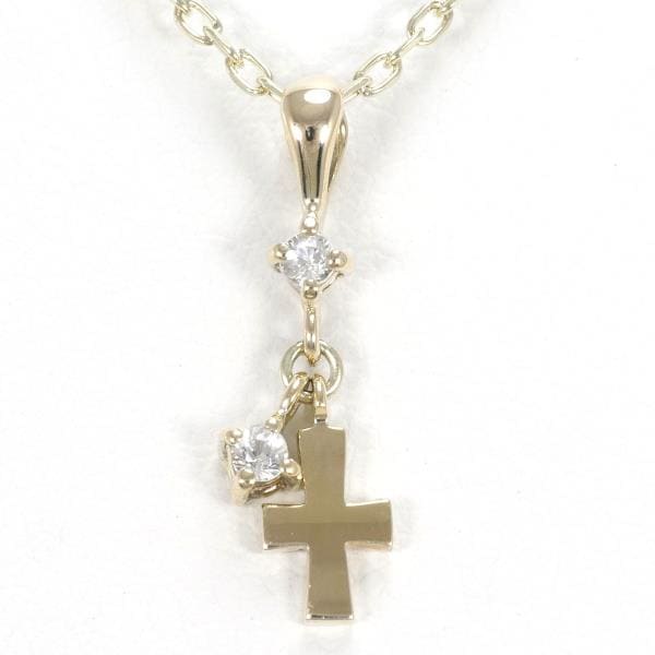 K10 10金 YG イエローゴールド ネックレス 天然石 約40cm ジュエリー 中古