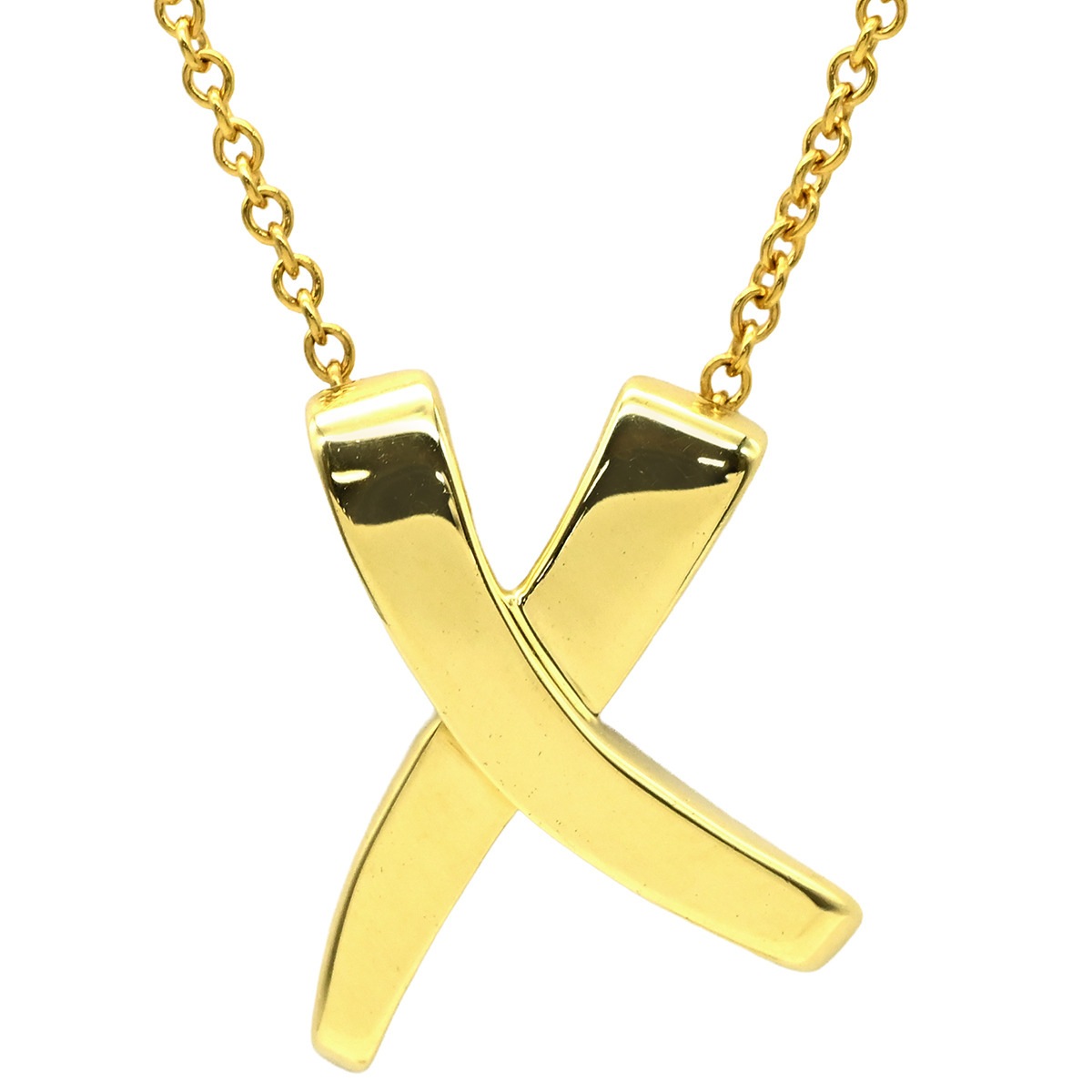 ティファニー Tiffany & Co ネックレス Xペンダント キス K18YG イエローゴールド パロマピカソ 750 18K イエローゴールド T&Co. 【中古】