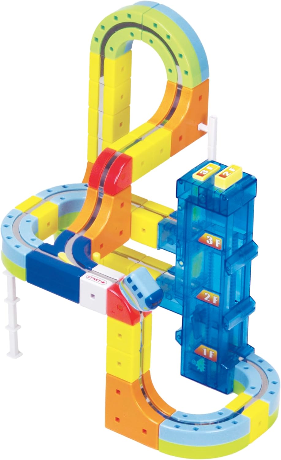 サンスマイル 【キューブ型レール玩具】子供 DIY レール 組み立て おもちゃ 知育玩具 レールキューブ クリアメカ エレベーターセット