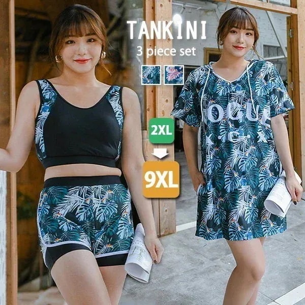 タンキニ ハイウエスト セパレート ボーイレッグ ラッシュガード 長袖 スポーツブラ 体型カバー 水着 フード レディース 海 ゼブラ柄 インナーパンツ プール ワイヤーなし 大きいサイズ パッド付