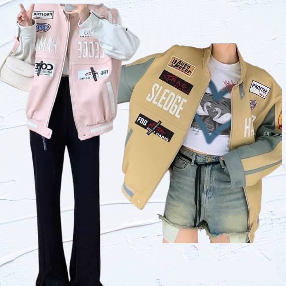 パッチワークジャケット レザージャケット ブルゾン ジャケット. コート アウター ライダースジャケット レディース アメカジ ストリート スタンドカラー ２カラー C256