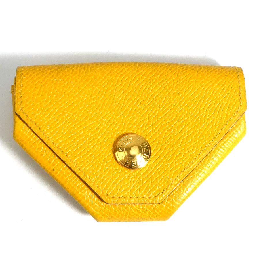 エルメス HERMES コインケース ル ヴァンキャトル レザー イエロー ゴールド ユニセックス e59240g