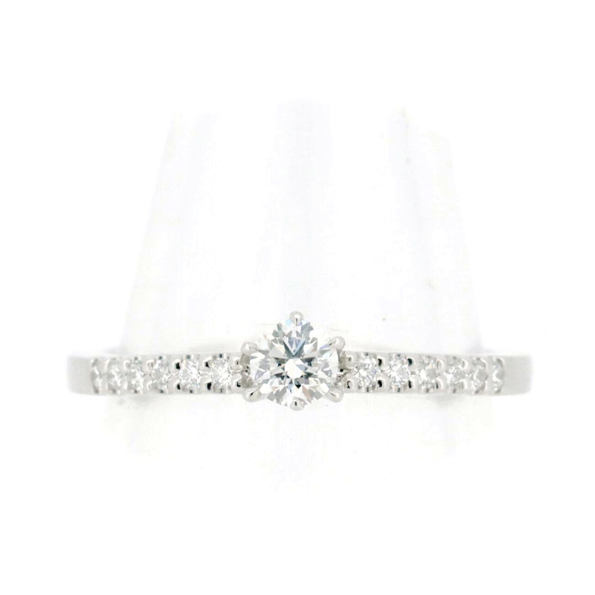 ロイヤルアッシャー ダイヤモンド リング 指輪 0.15ct Gカラー VS1 0.08ct 9号 Pt950(プラチナ) 質屋出品