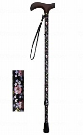 夢ライフステッキ SALE 95%OFF 新発売の 柄杖伸縮型 スリムタイプ ギフトボックス仕様 桜ブラック