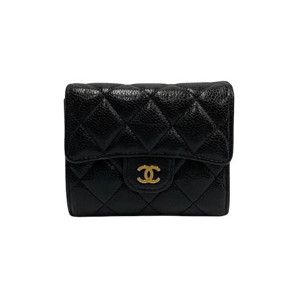 Qoo10] CHANEL キャビアスキン マトラッセ二つ折り財布