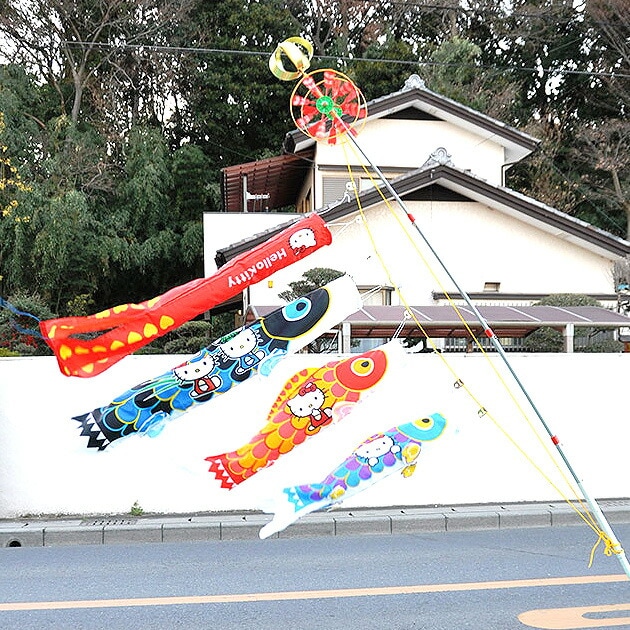 鯉のぼり こいのぼり 鯉のぼり 室内用 こいのぼり 室内用 鯉のぼり ベランダ用 こいのぼり ベランダ用 マンション スタンド付き　ハローキティ　鯉のぼり飾り　 送料無料 ｺﾝﾊﾟｸﾄ ﾐﾆ鯉のぼり