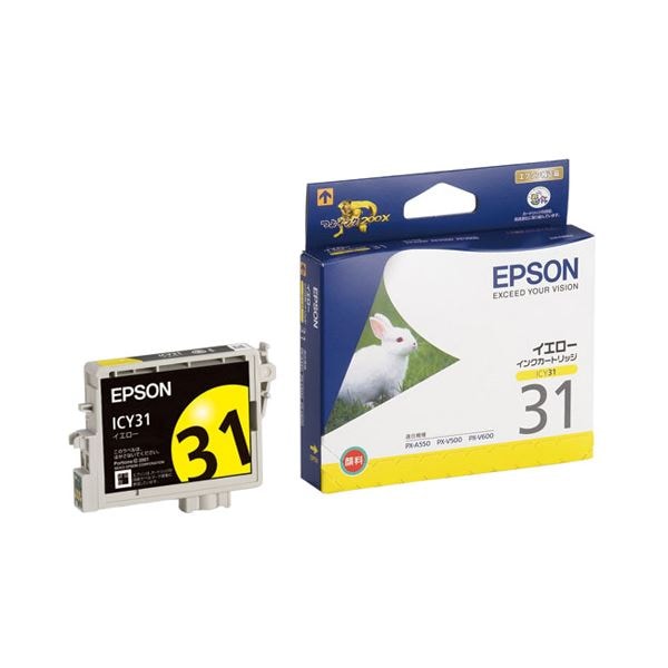 (まとめ) エプソン EPSON インクカートリッジ イエロー ICY31 1個 (×10セット)