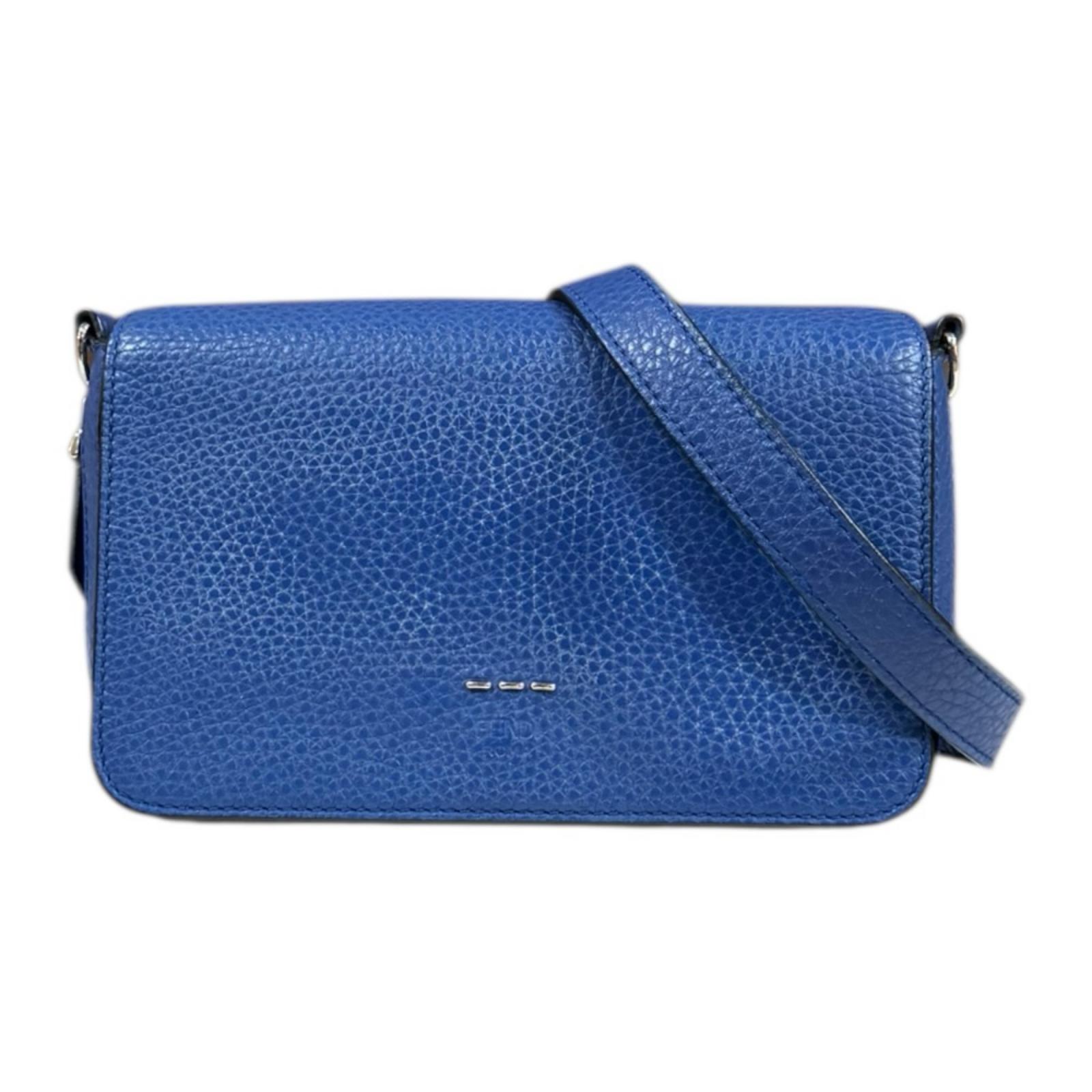 フェンディ ショルダーバッグ レザー 7M0299 ブルー FENDI 中古