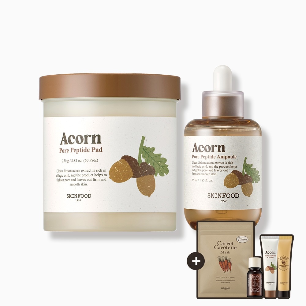 [スキンフード][単独/どんぐりセット] エイコンパッド60枚+エイコンアンプル50ml (+キャロットマスク7枚入クリームミニ3種贈呈) 5,976円