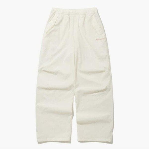 パンツ KQF QQ122OPT28-CRM ウーマン ストレッチ ウーブン ワイド ストレート パンツ / CREAM