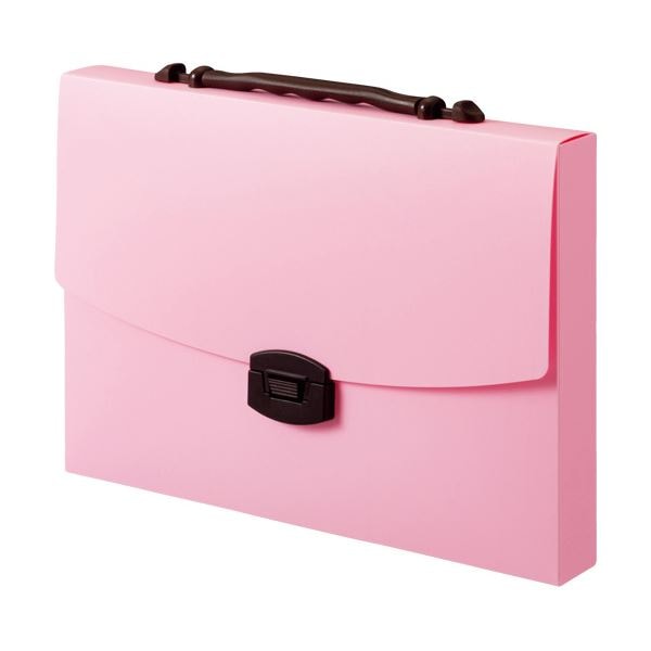 (まとめ) ライオン事務器 キャリングバッグイロキャリ ストロベリーミルク CA-143SM 1個 (×10セット)