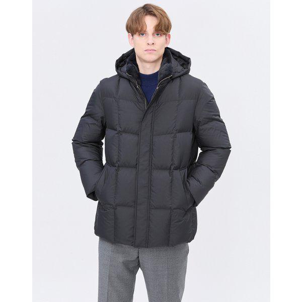 [24FW] [定番商品] ブラック 取り外し可能フード グースダウン パディングジャンパー WMJU4D003BK