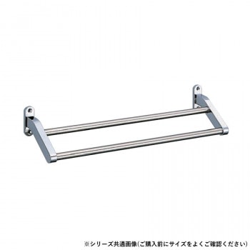 シロクマ フラット二段タオル掛 400mm クローム BT-41