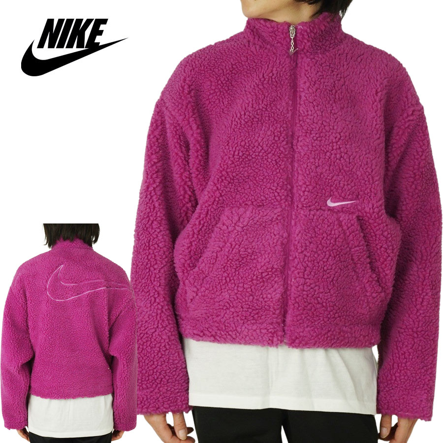 NIKE ナイキレディース ボアジャケットSHERPA ACTIVE SWOOSH CROPPED JACKETスウッシュ クロップ ジャケットPINK（ピンク