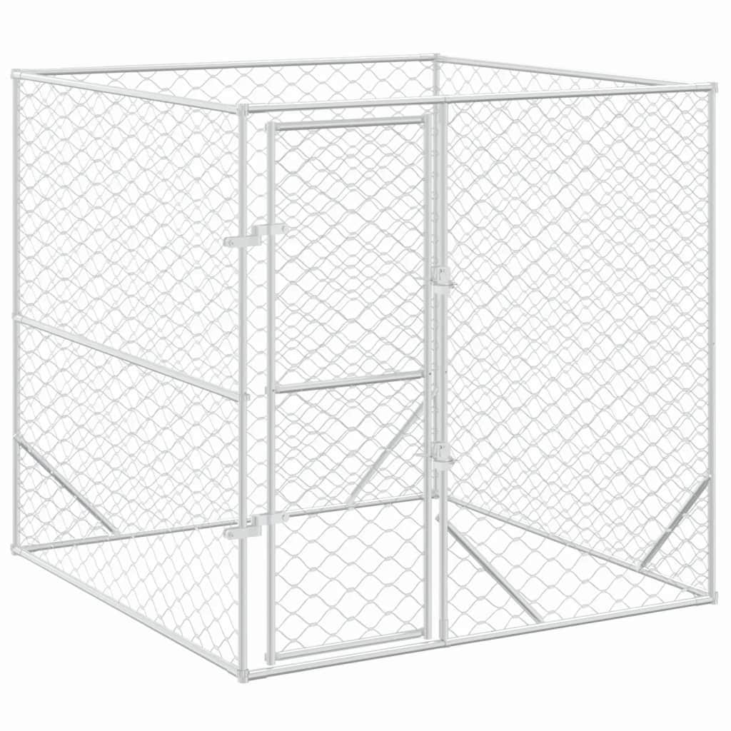 屋外用犬小屋 シルバー 2x2x2m 亜鉛メッキ鋼製