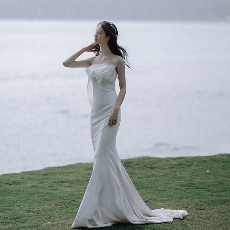 2024新作 日韓 ニュースタイル 気質 高級感 結婚式ワンピース パーティードレス ウェディングドレス 演奏会 卒業式 成人式 披露宴 花嫁 ドレス ワンピース-98