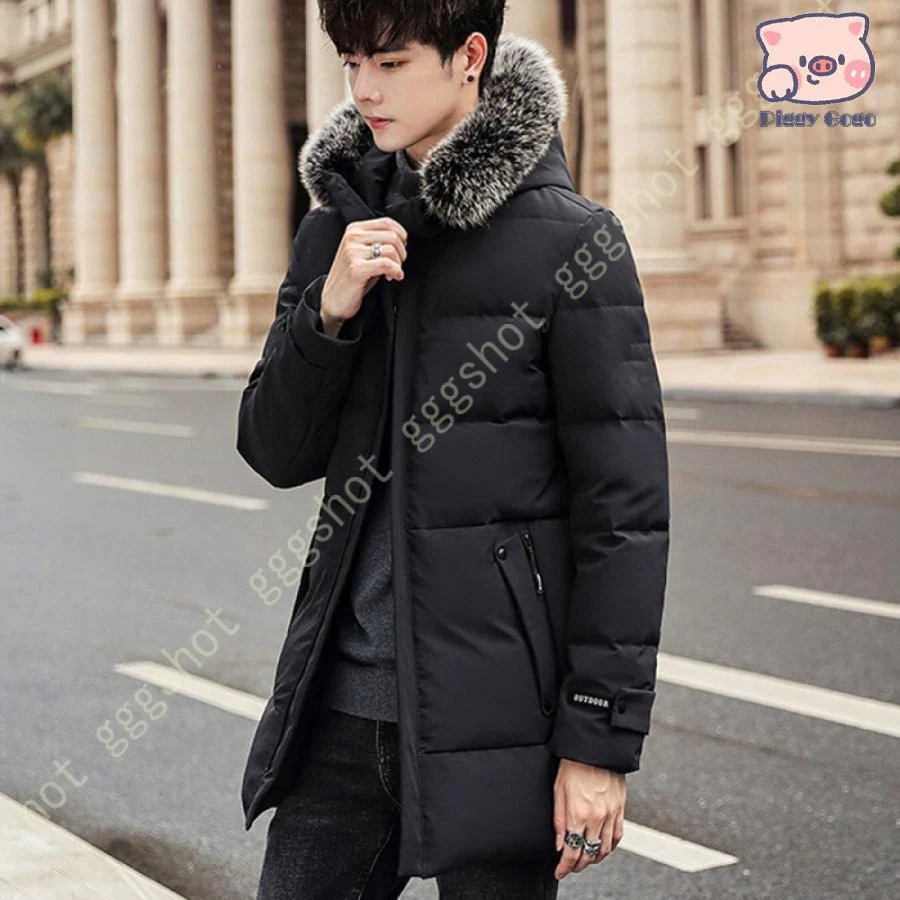 冬の特恵ダウンコート ロング メンズ ダウンジャケット コート 秋冬 暖かい 防風 ブルゾン アウトドア 中綿 長袖 防寒 アウター コート フード付き 無地 7,989円