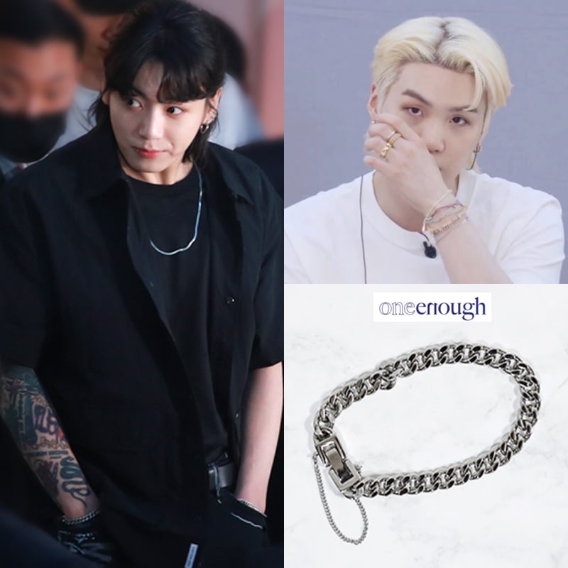 ☆ONE ENOUGH☆ Surgical Steel Basic Chain Bracelet SUGA 着用 bts suga着用 ジョングク着用 Surgical Steel Basic Chain