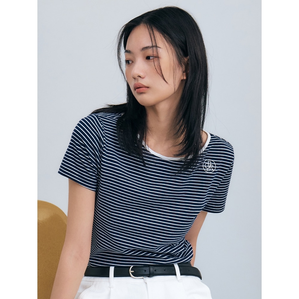 CITYBREEZE ストライプショートスリーブ T シャツネイビー