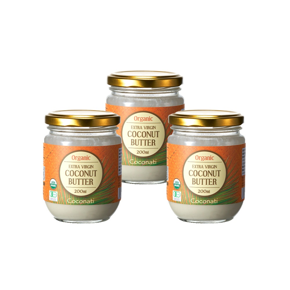 Coconati エキストラヴァージン オーガニック ココナッツバター 3瓶