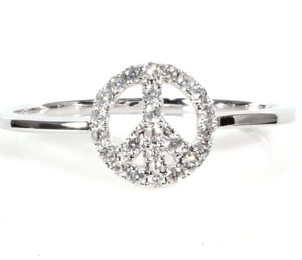 天然 ダイヤモンド リング ピースマーク 永遠の輝き 国内生産 最高純度 K18WG0.12 74