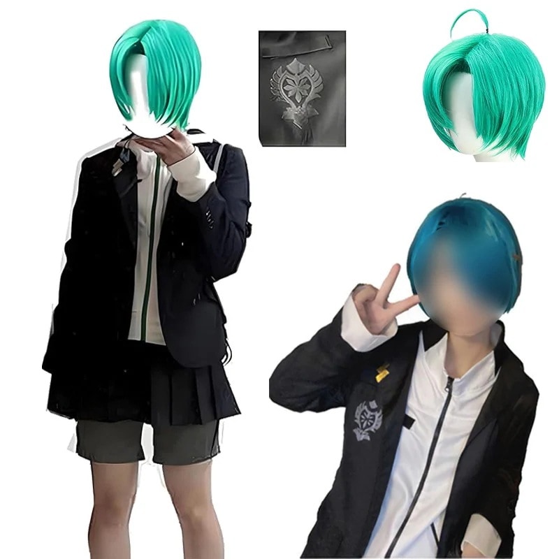緑仙 コスプレ衣装 VTuber 七次元生徒会 緑仙 コスプレ ウィッグ 追加可能