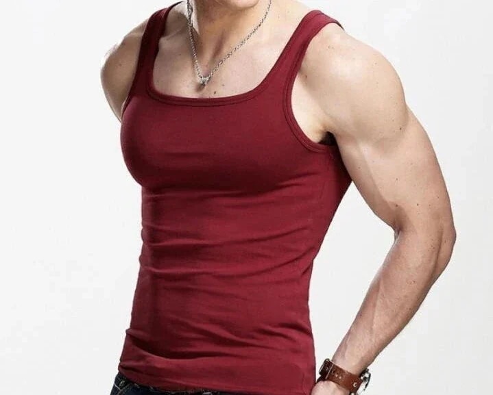 メンズ 無地 80セット ノースリーブ ストレッチ 綿 タンクトップ！トップスとして着用しやすい