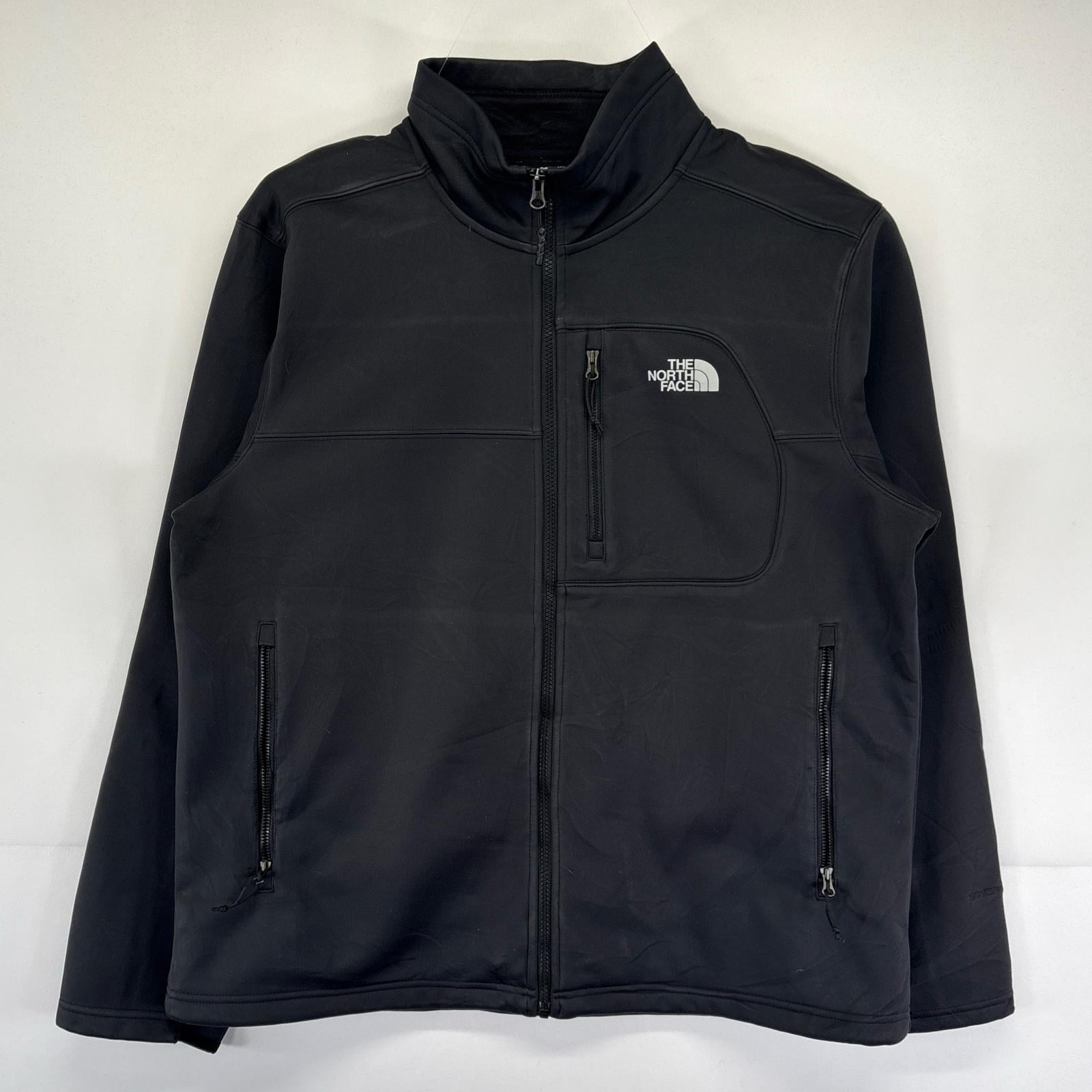 古着 ジャケット 大きいサイズ ソフトシェルジャケット フルジップ XL ブラック メンズ