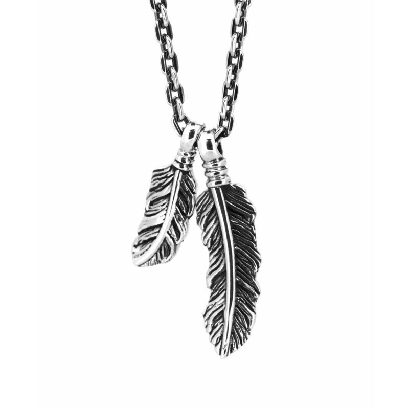 ツインフェザー ネックレス シルバー925 羽根 メンズ ブランド 彼氏 プレゼント