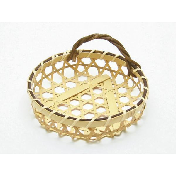 竹資材 竹かご 竹かご 百合かずら付 白(小) 神堂 10枚