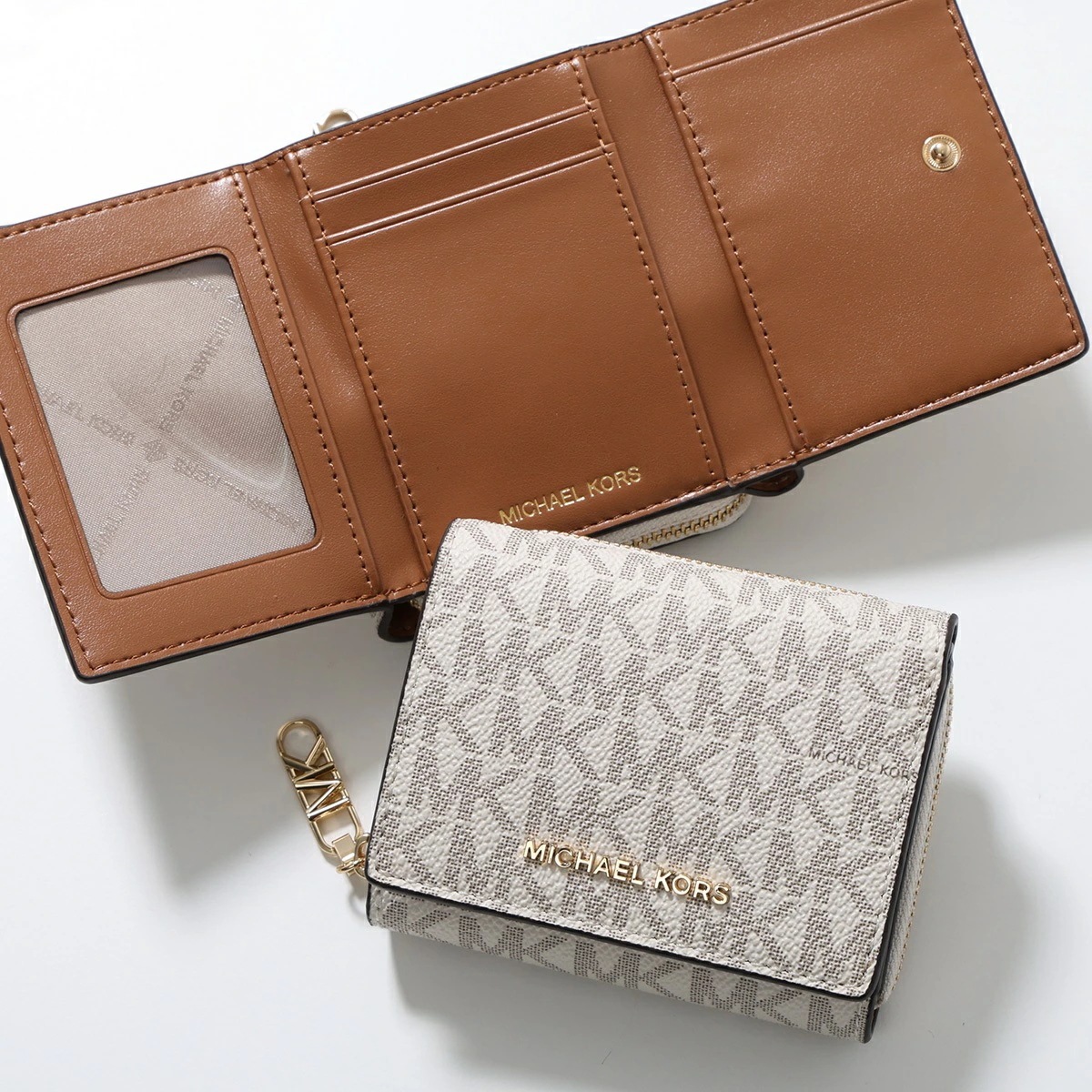 MICHAEL KORS マイケルコース 三つ折り財布 EMPIRE エンパイア 32S5G8ED8B レディース ロゴ ミニ財布 VANILLA/ACRN