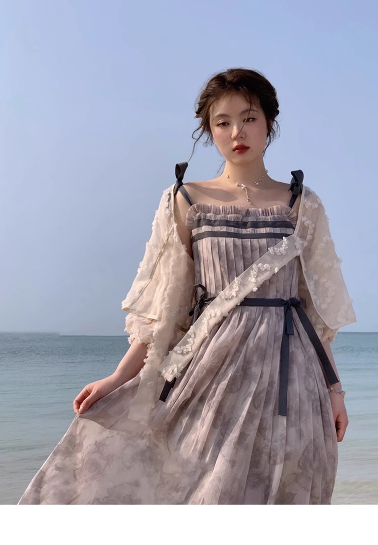 プラスサイズ 婦人服 スクエアカラー ハイウエスト Aライン スカート 春 夏 甘い サスペンダー スカート 個性的 ワンピース 膝下 袖なし ノースリーブ 襟なし かわいい 大人可愛い 大人 上品