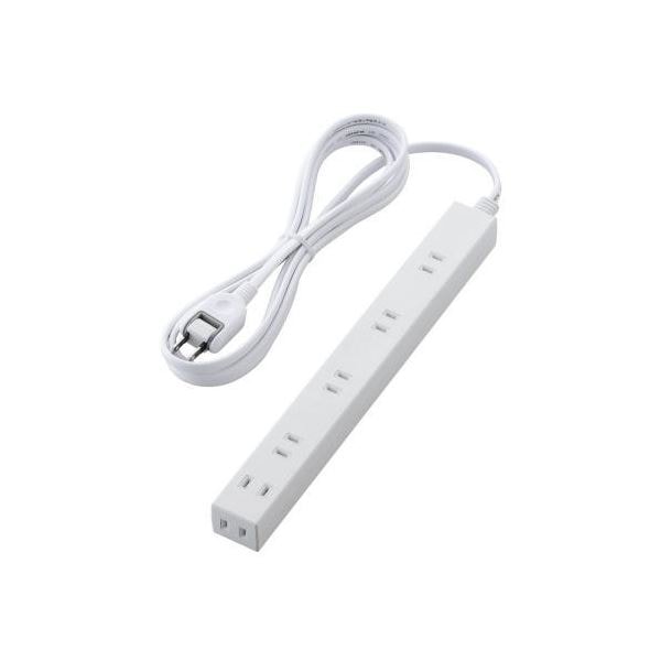 （まとめ）エレコム 広々タップ／雷ガード／6個口／3.0m／ホワイト T-NSLK-2630WH(×2セット)