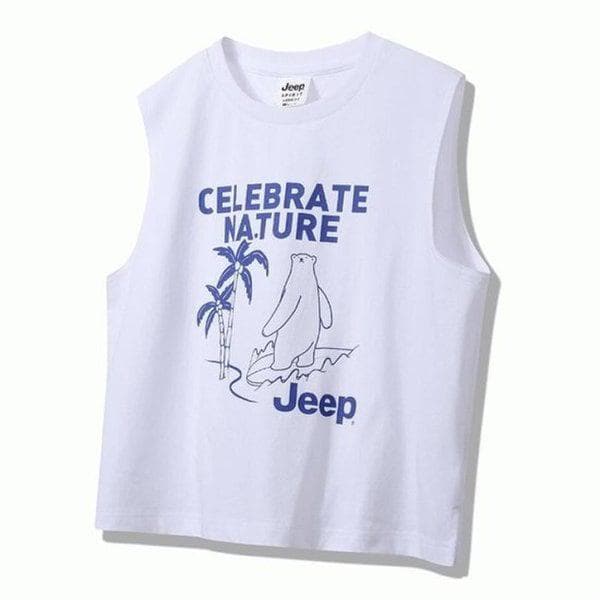 JEEP 男女兼用 ベアプリント ノースリーブ ノースリーブ__A JP2TSU616_