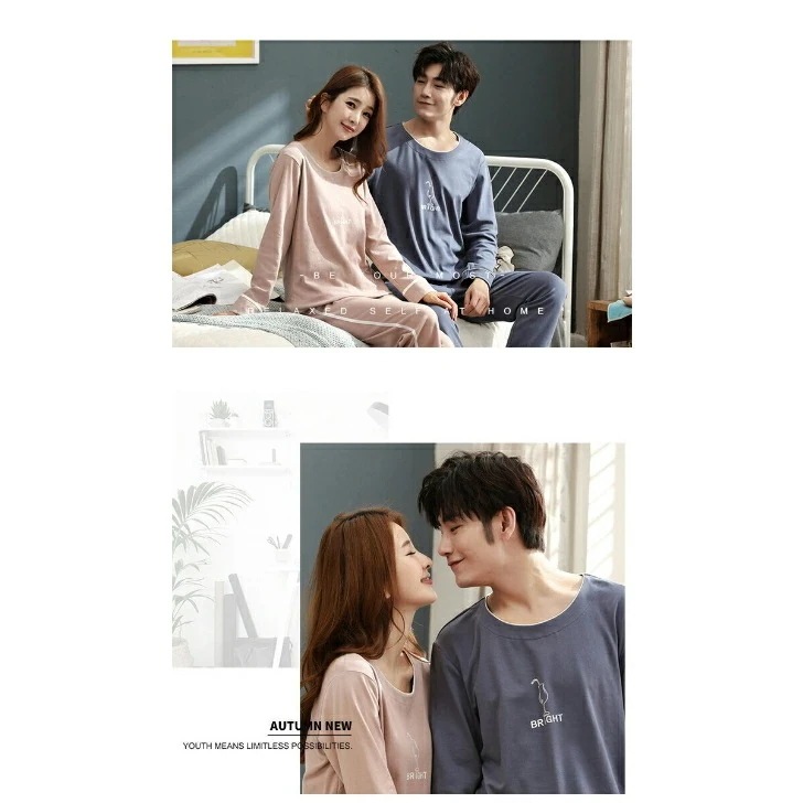 ラストチャンスペア パジャマ ルームウェア 上下セット 綿100％ カップル レディース メンズ 長袖 春秋用 秋冬 ペアルック 大きいサイズ かぶり Tシャツ 男女 お揃い 長ズボン あったか 室内