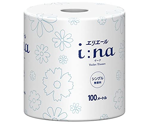 エリエール 大王製紙 エリエールi:na イーナ トイレットティシュー シングル100m 個包装・無香料 1ケース 72個入 21001140