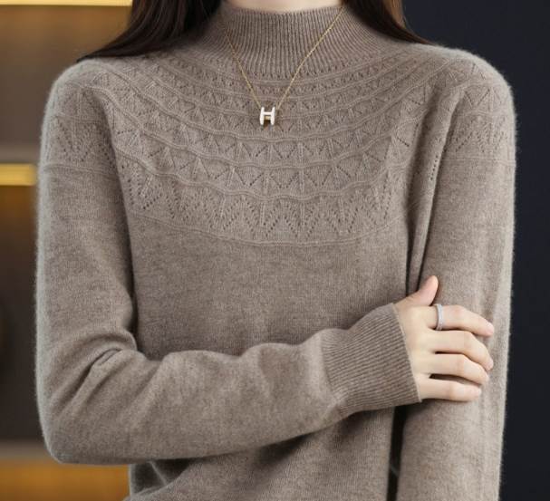 レディース トップス ニット 長袖 萌袖 ハイネック ウール 大人可愛い きれいめ シンプル カジュアル 上品 おしゃれ かっこいい クール エレガント ナチュラル シック 高級感 芸術的 秋 冬 ク