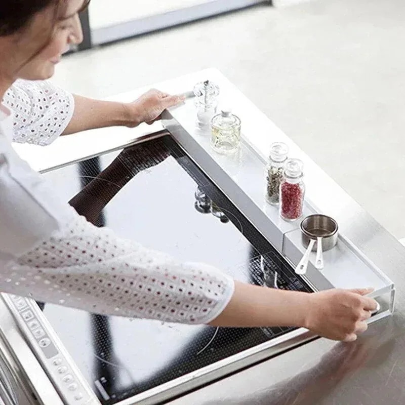 メガ割 ガスコンロ台排気口防油煙バリア防汚カバー伸縮式キッチン調味料整理収納棚1545 5,070円