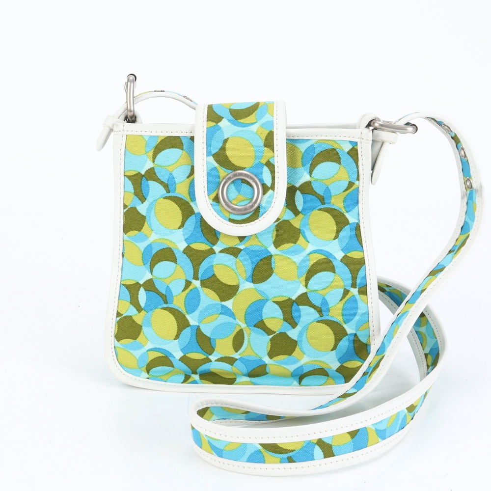 レザー×キャンバス ショルダーバッグ 斜め掛け ハンド トート レディース EUE CQ10-2 中古