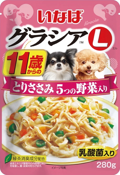 （まとめ買い）グラシアL 11歳からのとりささみ 5つの野菜入り 280g GL-44 犬用 [x24]
