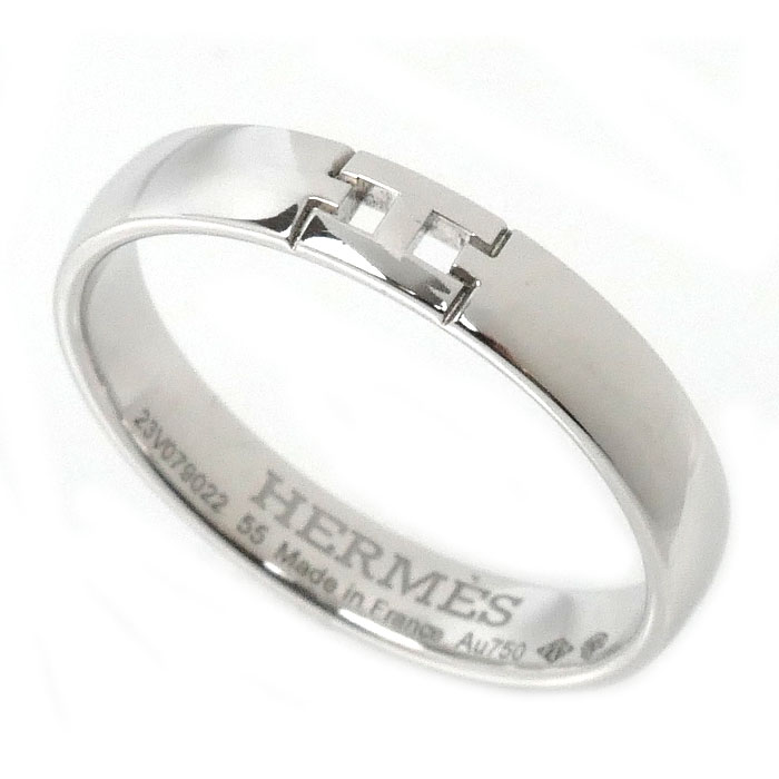 HERMES エルメス K18WG ホワイトゴールド ヘラクレス リング・指輪 H119854B 14.5号 55 3.6g レディース 中古 美品