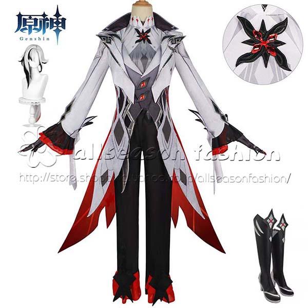 コスチューム原神 げんしん 風 ファトゥス「召使アルレッキーノ-Arlecchino コスプレ衣装 ウィッグ 靴 コスチューム cosplay イベント 演出服 アニメ変装 仮装