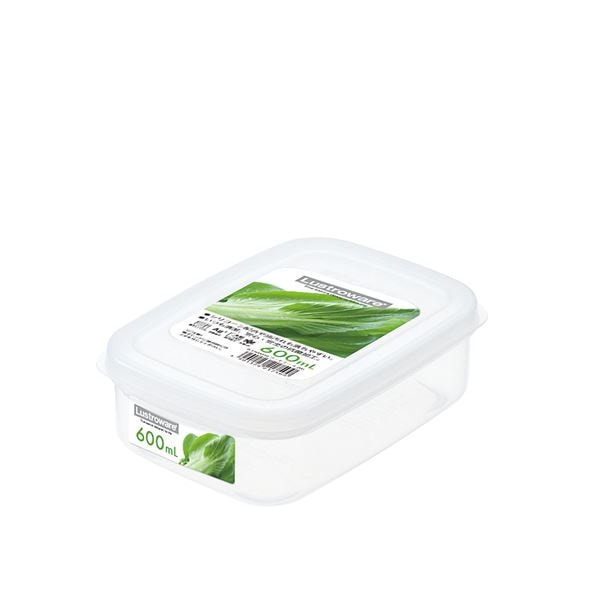 （まとめ） フードケース/保存容器 Mサイズ 角型 銀イオンAg+効果 取っ手つき キッチン用品 100個セット