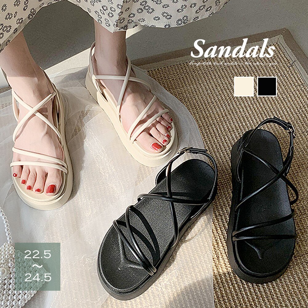 国内即納 ストラップサンダル 厚底 レディース 夏